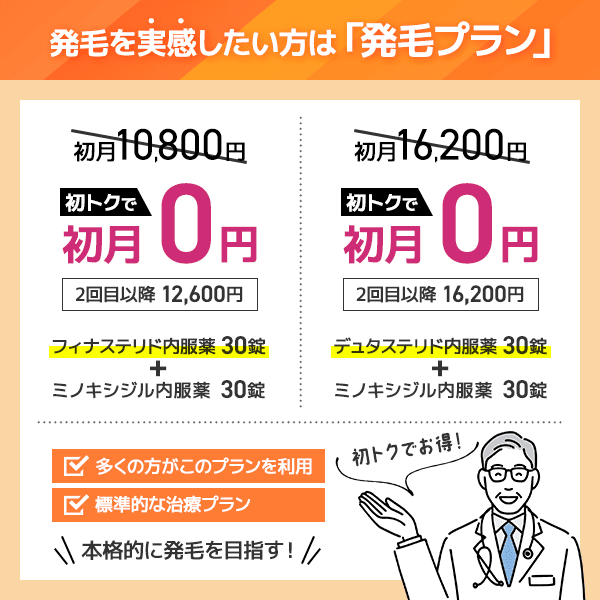 AGAヘアクリニックの発毛プランについての図解