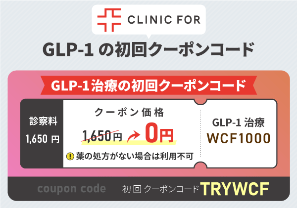 クリニックフォアのGLP-1のクーポン情報