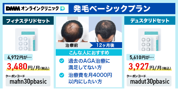 DMMのAGA治療発毛ベーシックプランの詳細